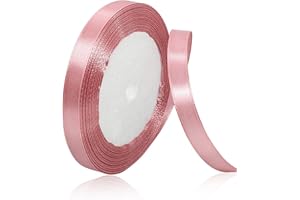 DEKOBANDER Ruban de Satin Doré Rose 10mm x 23m Doré Rose Ruban Cadeau Ruban de Satin pour L'emballage de Cadeaux, Bricolage, Couture, Décorations de Mariage, Décorations de Noël