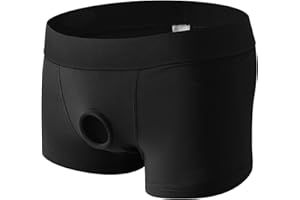 Bauzuoyo Herren Erotisch Unterwäsche Low Rise Boxer Shorts Briefs Wetlook Männer Gay Boxershorts Unterhosen mit Kieselerde O-Ring Penisring Herren Sexy Dessous Party Clubwear