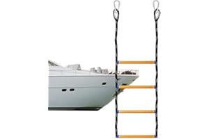 ZIURMUT Scaletta per Barca, Scaletta da Imbarco in Corda Portatile, Scaletta da Bagno per Barca Pontone Kayak Barca a Motore Canoa Barca a Vela Scale di Corda per Barca Aiutante di Arrampicata Rimovibile per