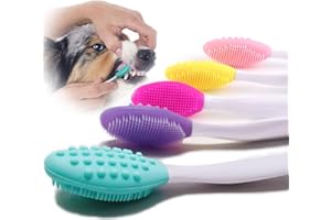 GINGERUPER Cepillo Dientes Perro - Cepillo de Dientes para Perros - Limpieza cómoda Desde Todos los ángulos - Limpieza eficaz de la Boca del Perro Conjunto de (5 paquetes)