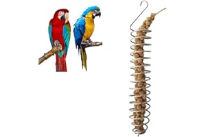 PROM-NOTE Parrot Food Fruits Basket, Stainless Steel Feeding Bird Cage Device Parrot Feeder Food Basket, Millet Sprays for Birds, Vegetable Holder Bird Foraging Toy For Parakeet Cockatiel Conure