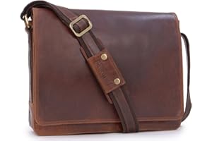 Bucklestone - Męska Skórzana Torba na Ramię - Średnia Listonoszka - Torba do Pracy na Laptopa 15 Cali i Notesy A4 - Lancaster