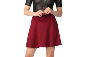 Pretty Fashion Skater Skirts for Women UK A-Line Stretchy Flared Skater Skirt Women's Skirts Black Mini Skirt Pleated Skirt Tennis School Skirt Multiple Colours Plus Size 8-22