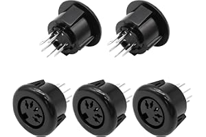 XMSJSIY MIDI 5 stift DIN panelmontering, 5 st DIN MIDI-plugg uttag ljudkontakt lödklämmor för mixer elektronisk trumma syntet