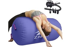 LUBAKED Inflatable Air Roll, Gymnastics Air Roller Tumbling Mats with Electric Pump, Air Roller, Barrel Air Rollers, Training Mat, Airspot Gymnastics Mat for Training, Fitness, Yoga, Home, Gym
