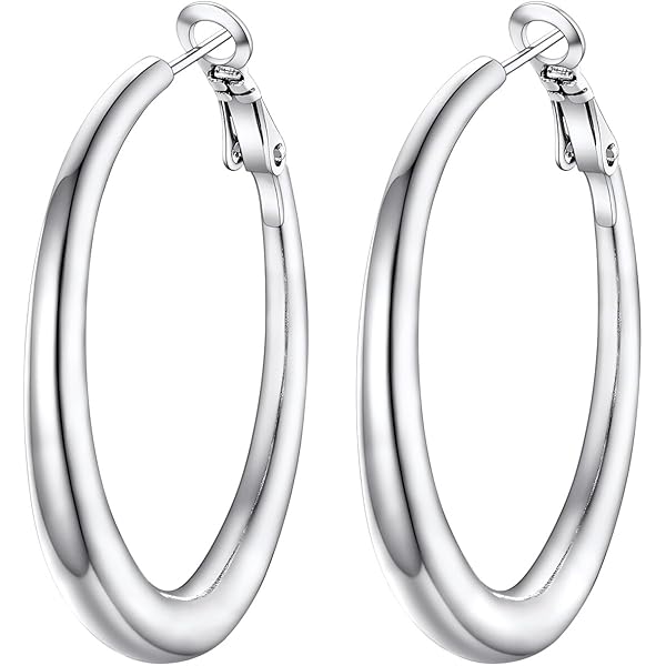 Boucles D'oreilles Créoles Diamètre 6,5 cm En Plaqué or Rose 18 Carats 750/1000