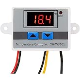 RUIZHI XH-W3001 Digital LCD Display Temperaturregler, DC 12V 120W Thermostatschalter mit Wasserdichter Sonde Microcomputer Th