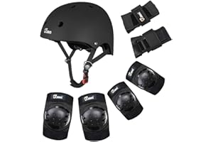 WALI'S PARADISE Safety Gear Helmet Pads Protection Kids Small Sports Skateboarding Riding Support Pad Set Equipment for Kids Child Roller Skate Bicycle BMX Bike skateboard (Black, Small)