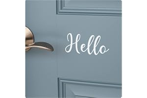 Hello Door Letterbox Decal Sticker Transfer [9x4cm] Mail or Letter Box Vinyl, Transfer onto Windows and Any Smooth Flat Surface, Home Graphic Stickers from LaoGraphics® (fb17-white)