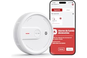 X-Sense Détecteur de Fumée Connecté, Durée de Vie de 10 Ans, Mode Nuit, Alarme Incendie avec Pile Remplaçable, Fonction Application, XS0E-iR, Lot de 1