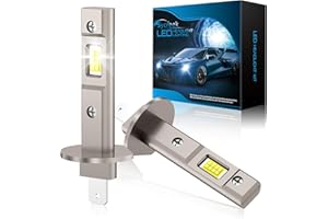 Sycreek Ampoule H1 LED,Améliorer 100W 22000LM 6000K Blanc Froid 400% Super Bright LED H1 CANBUS Kit De Conversion de Voiture avec Ventilateur,2 Ampoules H1