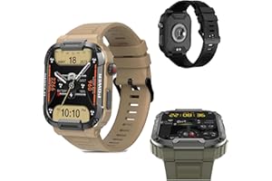 TENCIPEDA Gard Pro Ultra Smart Watch, 1.85" HD Gard Pro Ultra Mens Watch, Ip68 Waterproof, Outdoor Sports Watches Fitness Tracker with HR Monitor, Guard Pro Ultra Smart Watch for Iphone-Android (Beige)