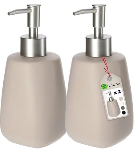 Scopino per WC KADAX per WC rotondo con contenitore su supporto, set da 2
