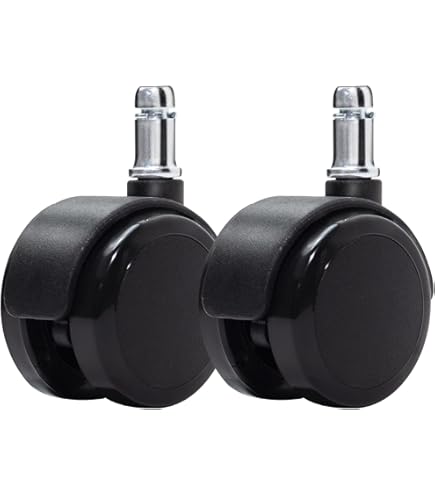 Heyne STABIL 5x wieltjes voor harde vloeren, 11 mm/50 mm, wieltjes voor bureaustoelen voor harde vloeren, grijs loopvlak