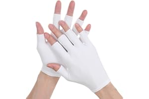 BREMOROU Lot de 4 paires de gants en coton blancs sans doigts pour adultes - Gants de sommeil hydratants blancs - Sans doigts - Convient pour la conduite, le golf