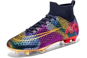 MINGSIBO Zapatos de fútbol de alta punta para hombre, zapatos de fútbol para niños, exteriores, AG, Turf, jóvenes, adultos, profesionales, zapatos de entrenamiento para partidos de fútbol