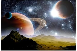 Aoihrraan 1,5x1m Espacio Planeta Fondo Galaxia Estrellado Cielo Celeste noche vista fotografía Fondo Universo Viajes Tema Fiesta Habitación Papel Pintado Decoración Bebé Ducha Boda Foto Prop