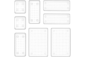 YHSKJCD 8 Pcs Clear Plastic Drawer Organiser Trays Desk Versatile Kitchen Drawer Organiser Bins Tray for Makeup Bedroom Office