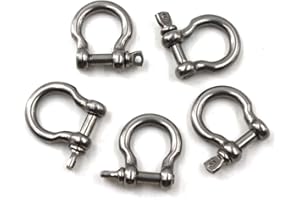 Flomore M4 D Ring Shackle Boat Anchor Shackle 304 Stainless Steel Chain Shackle Screw Pin Bow Shackle Pack Of 15