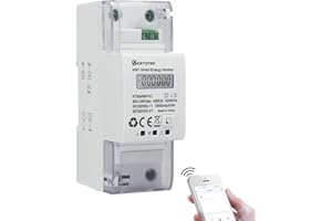 ‎KETOTEK KETOTEK WLAN Stromzähler Hutschiene 1 Phasig Bidirektional Stromverbrauchsmesser für Balkonkraftwerk 5(65) A 90-250V Digitaler LCD Energiekostenmessgerät KWh Zähler