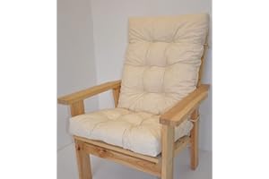 Rattani Polster für Gartenstuhl, Liegestuhl, Schaukelstuhl Sevila, Hochlehner Auflage, Gr. 125 x 55 cm, Colore beige (beige)