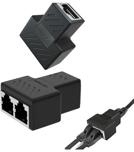 2 Pièces Multiprise RJ45, Doubleur Ethernet Splitter RJ45, 1 à 2