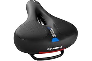 ROCKBROS Siodełko Rowerowe Wodoodporne Oddychające Antypoślizgowe Miękkie Lekkie Wygodne Ergonomiczne z Pamięcią Kształtu i Odblaskami Uniwersalne dla Mężczyzn Kobiet