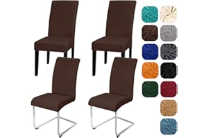 ‎YUGARLIBI Yugarlibi Stuhlhussen 4er Set Stretch Stuhlhussen Schwingstuhl Elastische Hussen Stuhlbezug Abnehmbarer Waschbarer Stühle Schutz für Küche Restaurant Hotel Bankett Hochzeit (Kaffee, 4 Stück)