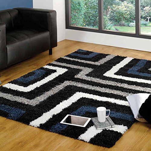 Flair Rugs Nordic Tides Shaggy Rug, Blue/Grey, 160 x 230 Cm