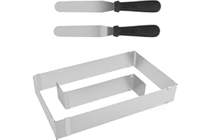 TDUNSYA Anillo Pastel Cuadrado Hornear con Separadores, Molde Pastel Mousse Ajustable, Molde Extensible para Hornear, Molde Rectangular Ajustable 5 cm para Hacer Tartas Cuadradas, Mousse, Tiramisú