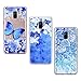 Produktbild Yokata [3 Packs] Huawei P10 Hülle Hülle Silikon Transparent Durchsichtig Handyhülle Schutzhülle TPU Dünn Slim Kratzfest mit Motiv - Blauer Schmetterling + Weiße Blume + Blauer Lotus