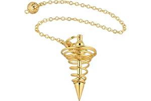 ‎NUPUYAI Nupuyai Metall Pendel Esoterik in Spiralform, Orakel Vergoldete Pendulum für Radiästhesie und Wahrsagerei