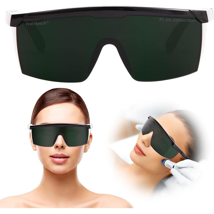 Lunettes Protection Laser FREEMASCOT OD4+ - 190-550 Nm - Pour 405, 445, 532 Nm - Épilation, Traitement