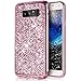 Produktbild Galaxy Note 8 Hülle,Galaxy Note 8 Schutzhülle,Surakey Samsung Galaxy Note 8 Silikon Hülle,Luxus Kristall Bling Glänzend Glitzer Strass Diamanten Handyhülle Stoßdämpfend TPU Silikon Schutz Handy Hülle Case Tasche Weiche Silikon Rückseite TPU Bumer Glitzer Schutzhülle für Samsung Galaxy Note 8, Rosa