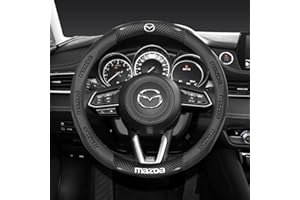 SERTGFRE Lenkradbezug Auto, für Mazda CX-5 2012-2023 2024 Lenkradhülle Lenkrad Abdeckung aus Mikrofaser Leder Mit Kohlefasermuster Standardgröße 37-38cm,A-O