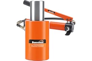Bonvoisin 10T Martinetto Idraulico con CP-180 Pompa, Sollevamento da 50mm, Altezza 104mm, per La Costruzione di Macchinari/Ponti/Edifici (RSC-10T+CP-180)