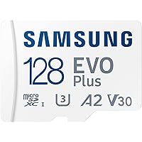 Samsung EVO Plus 128GB Micro SDXC w/SD Adaptor, Up-to 160MB/s, Expanded Storage for Gaming Devices, Android Tablets and Smart