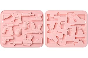 KitBeads 2Pcs Gun Silicone Moulds Bullet Pistol Machine Fondant Moulds for Baking Candle Crafts Party Cake Decoration Cupcake Topper