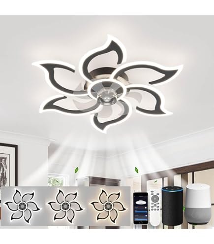 RGB LED plafondventilator, schakelaar met trekkoord, afstandsbediening, D 132 cm | ETC Shop