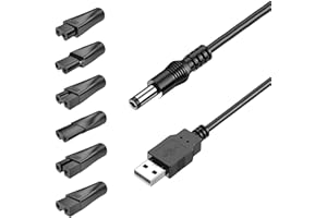 ihohi 6pcs Shaver Charger, USB Durable Versatile Replacement Shaver Charger Cable Kit Compatible with Almost All Philips Shavers Purifier Electric Beard Trimmer Table Lamp Beauty Instrument