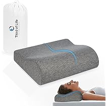 CUQOO Cuscino Da Viaggio In Memory Foam, Cervicale Ergonomic E Leggero Con Borsa Inclusa, Morbido E Di Supporto Per Aereo, Auto, Ufficio, 350g - 5
