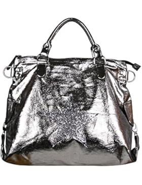 Smartland Damentasche, 5931, XXL Handtasche Star Jeans Beuteltasche Strass Applikation Canvas Antik-Look Damen...