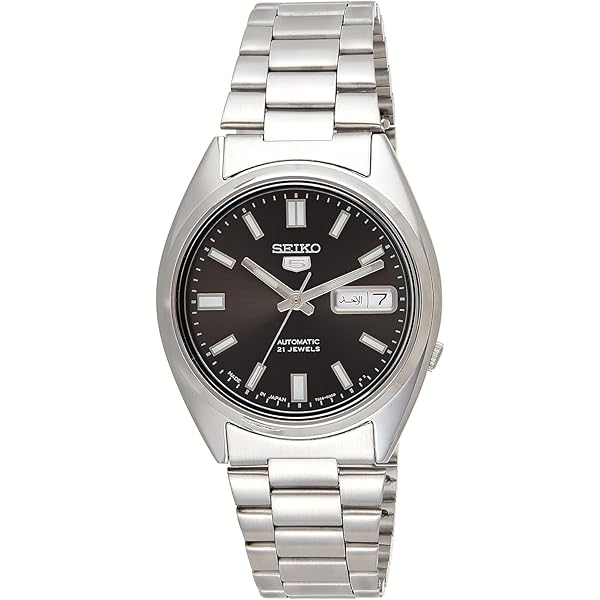 Seiko 5 Men's Black Dial Stainless Steel Automatic Watch