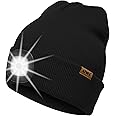 ATNKE LED Lighted Beanie Hat,USB Rechargeable 4 LED Running Headlamp Ultra Bright Cap with Light Hands Free Head Torch Winter Warm Knit Beany Tech Gifts for Men Women and Dad