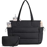 Puffy Tote Bag For Women | Large Quilted Zipper Shoulder Bag For Work, Travel, Gym - View #8