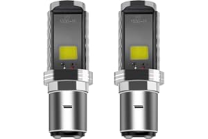 YM E-Bright 2 PCS BA20D lampadina a led, 12V moto/auto faro, 12W lampadine COB lampadina LED per fari abbaglianti, abbaglianti/anabbaglianti