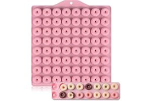 WishesMar Moldes de Chocolates de Silicona Forma de Mini Donas Rosquilla Redondas Extra Pequeñas - Antiadherente Reutilizable Molde de Silicone para Caramelo, Dulces, Decoración de Pasteles