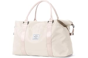 SZLX Travel Duffel Bag, 29L Weekend Bag with Trolley Sleeve, Dry & Wet Seperated Sports Gym Bag Waterproof Bag Carry On Bag for Women Men Weekender Tote Bag Hospital Bag Cabin Bag