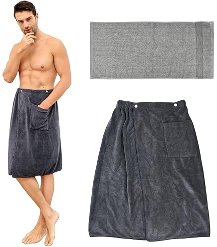 Kilt Sauna Uomo - Asciugamano Regolabile 40x150cm Con Tasca Per Palestra E Spiaggia - Foto 8
