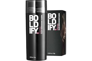 ‎BOLDIFY BOLDIFY Streuhaar für Dünner Werdendes Haar (Hellbraun), Unsichtbar, Natürlich, Große Flasche, 28g, Kaschiert Haarausfall in 15 Sek, Haarverdichtung, Haarpuder für Feines Haar, Frauen/Männer